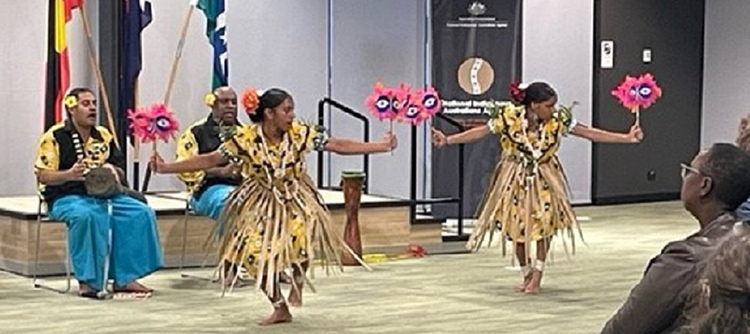 Komet Torres Strait Islander Art & Culture Group performing at Charles Perkins House