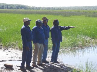 Mangarrayi Rangers at Red Lily Lagoon. Photo © Roper River Landcare Group