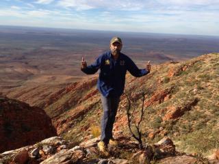 Anangu Luritjiku Ranger Terrence Abbot at the Central Land Council central rock rat survey. Photo: © Richie Brittingham