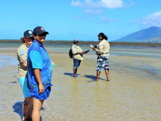 Rangers undertaking seagrass bed monitoring at Archer Point. Photo: © Yuku-Baja-Muliku Land Trust