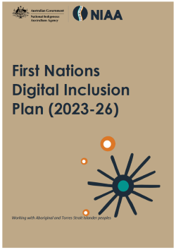 PDF document cover for First Nations Digital Inclusion Plan 2023-26