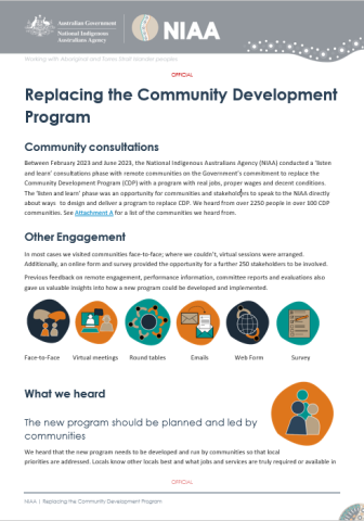 Replacing the Community Development Program consultation report
