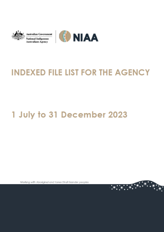 Indexed file list for the Agency 1 July - 31 December 2023