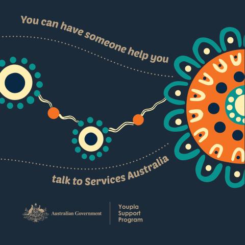 You can have someone help you talk to Services Australia