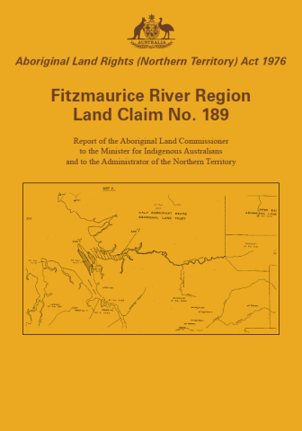 Fitzmaurice River Region Land Claim 189 cover