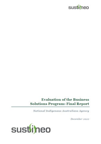 Evaluation of the Business Solutions Program: Final Report