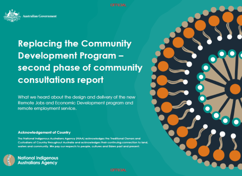 Replacing the Community Development Program - second phase of consultations report - cover