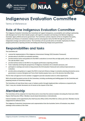 Indigenous Evaluation Committee Terms and Conditions page 1 thumbnail