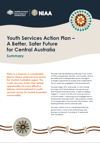 Summary: Youth Services Action Plan – A Better, Safer Future for Central Australia