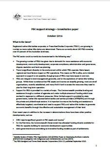 PBC Support Strategy - Consultation Paper