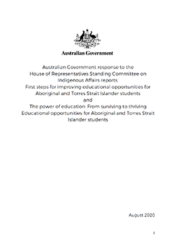 Australian Government response to the House of Representatives Standing Committee on Indigenous Affairs reports