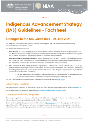 Changes to IAS Guidelines Factsheet 