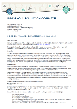 Indigenous Evaluation Committee Annual Report 2019-20