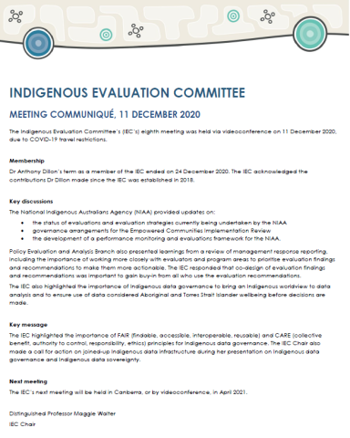 Meeting Communiqué, 11 December 2020