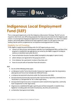 Indigenous Local Employment Fund (ILEF) fact sheet