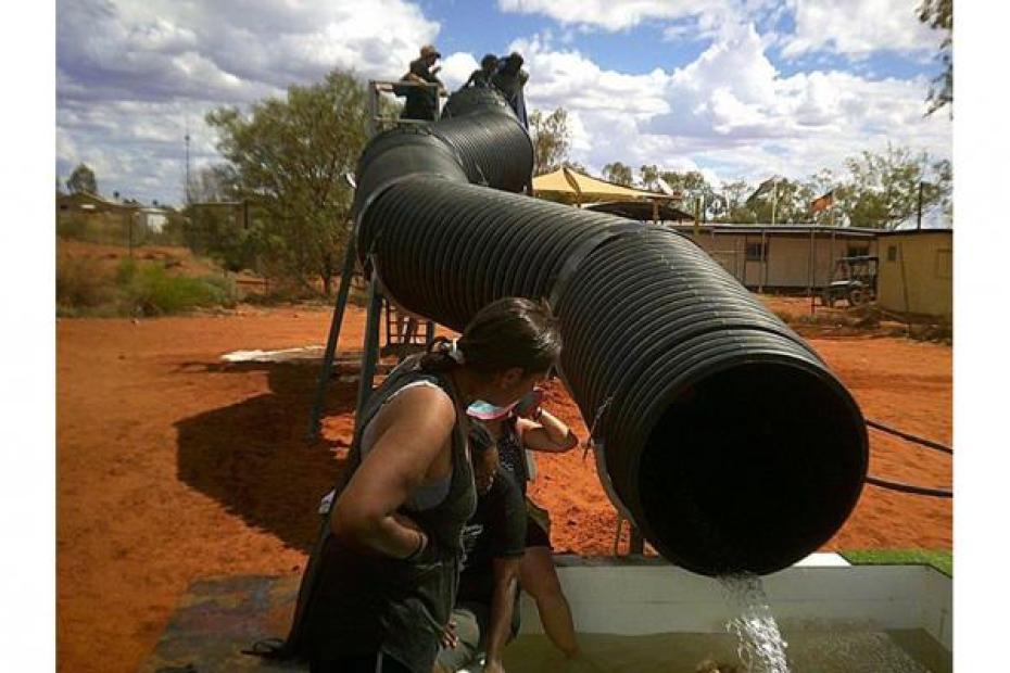 Making a big splash in Punmu, WA (Photo courtesy of the Punmu Corporation)