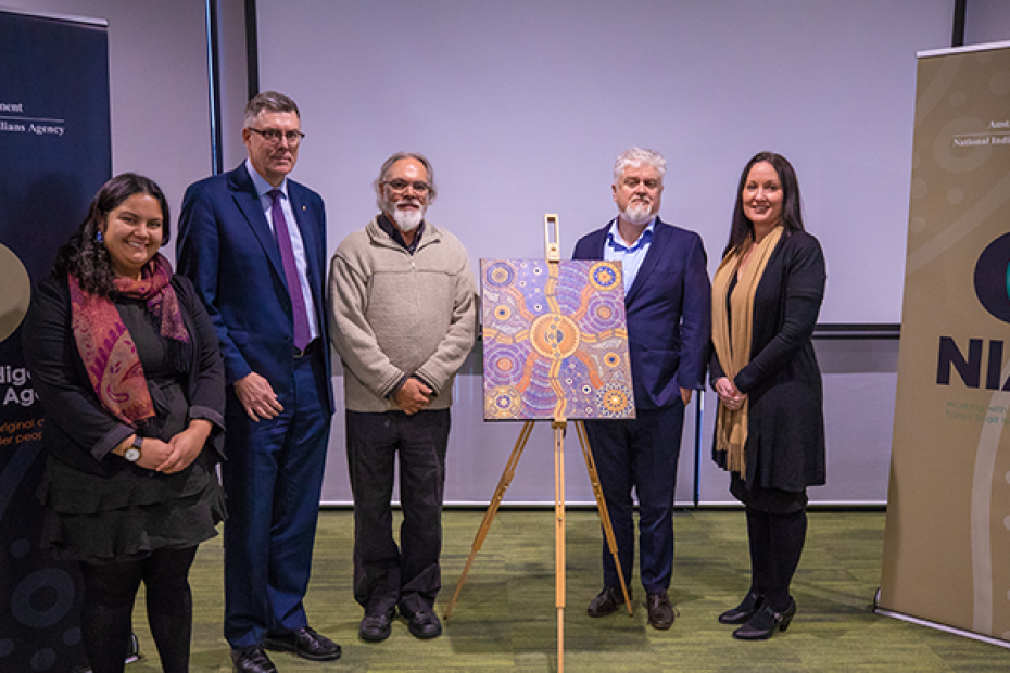 Moana Prescott, Ray Griggs, Ian Anderson and Andrea Kelly at the launch of the National Indigenous Australians Agency.